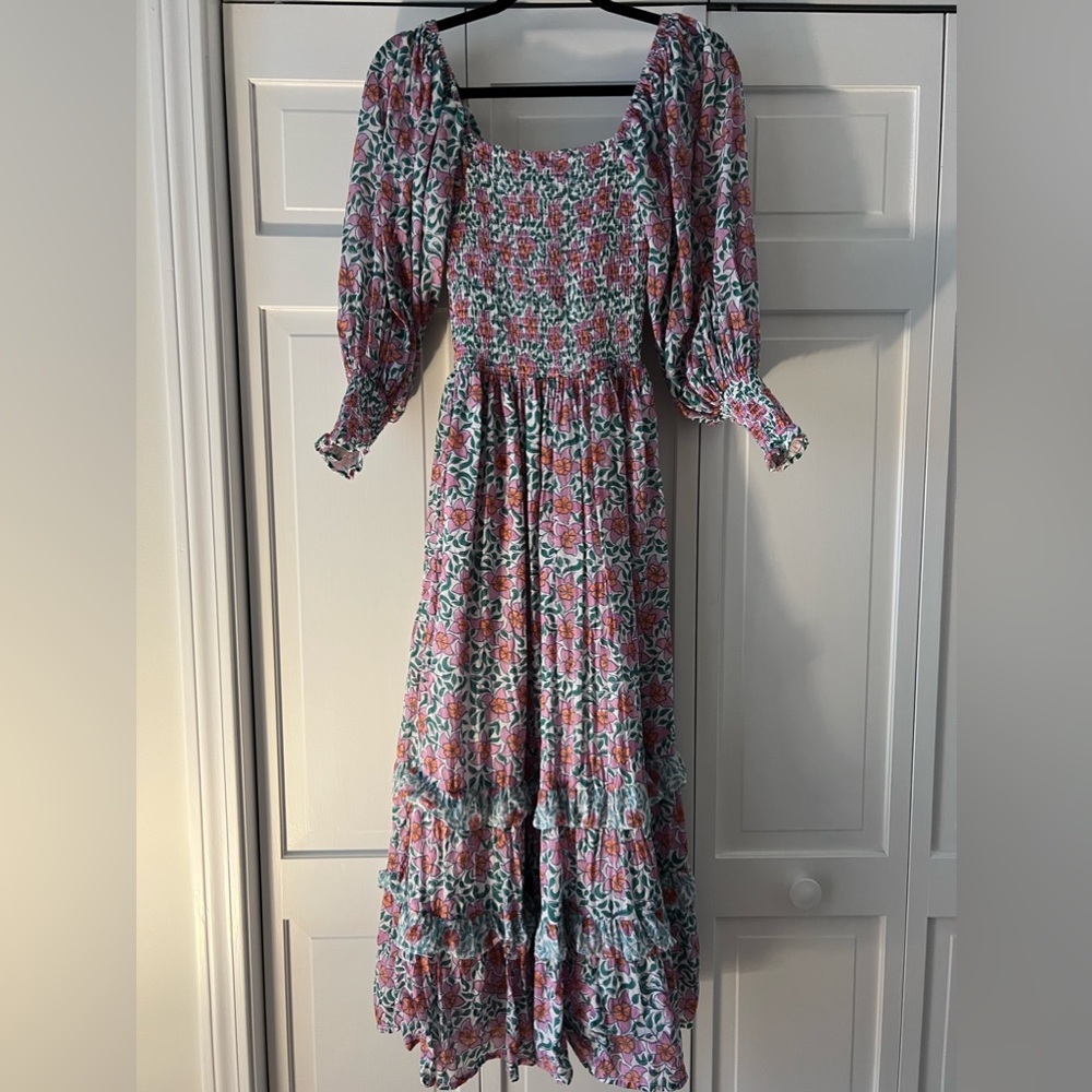 Oliphant smocked floral dress, size xxs